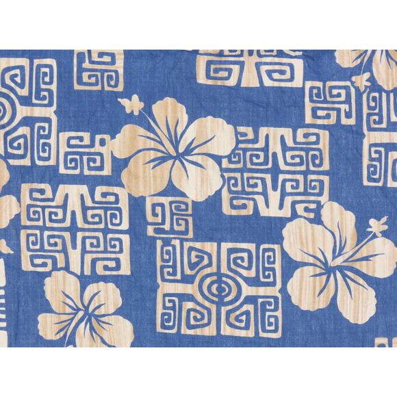 Go Barefoot Flower Floral Orchid Hawaiian Aloha Tropical Tribal Camp Shirt M - Picture 4 of 5